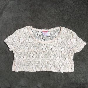 Free People Ivory Lace Crop Top Small